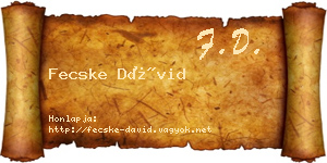 Fecske Dávid névjegykártya