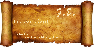 Fecske Dávid névjegykártya