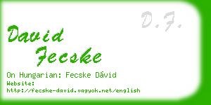 david fecske business card