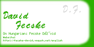 david fecske business card